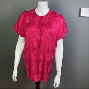 ETRO top blouse women's size IT 42 / US 6 pink floral Hawaiian Bloomcore silk